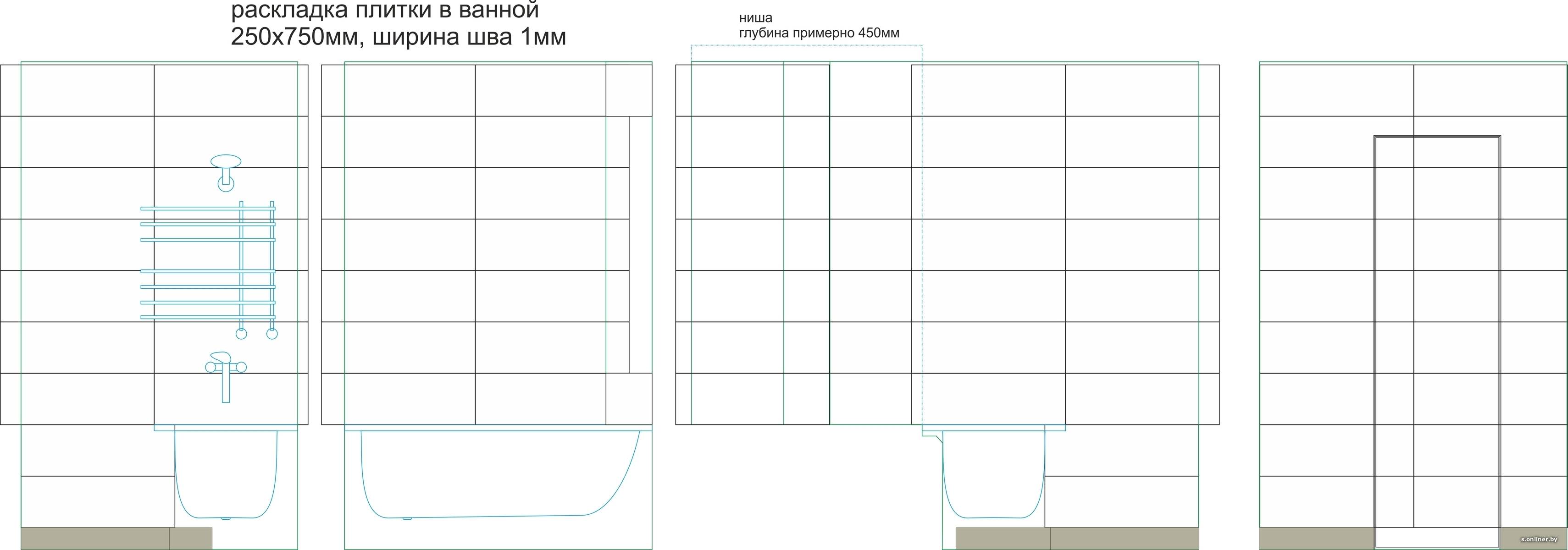 Раскладка плитки в ванной - фото в интерьере: схемы, модные примеры, варианты комбинации