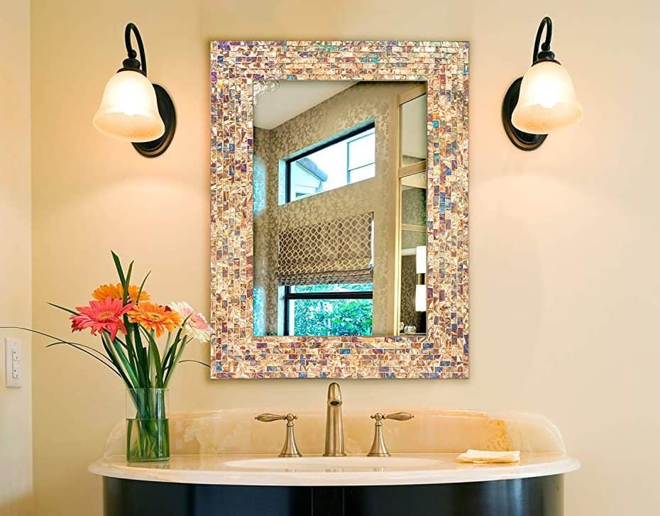 Дизайн зеркала в ванной комнате - красивые зеркала с рисунком и оригинальное оформление