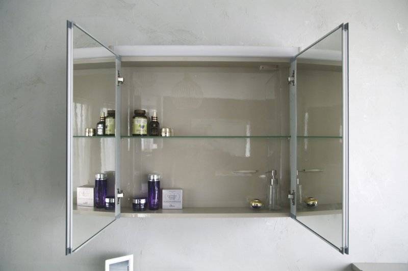 Стеклянные зеркальные полки для ванной комнаты - угловые и обычные