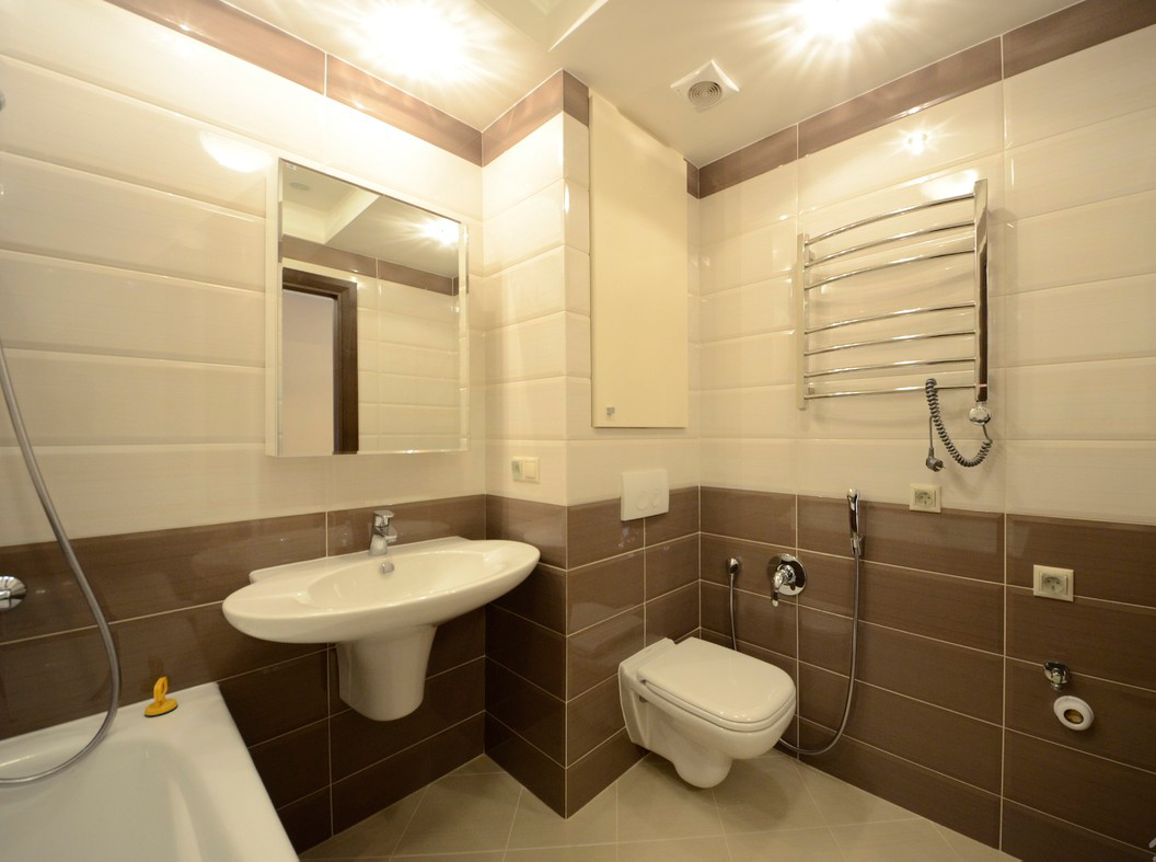 Интерьер ванной комнаты совмещённой с туалетом: 103 фото и 7 правил