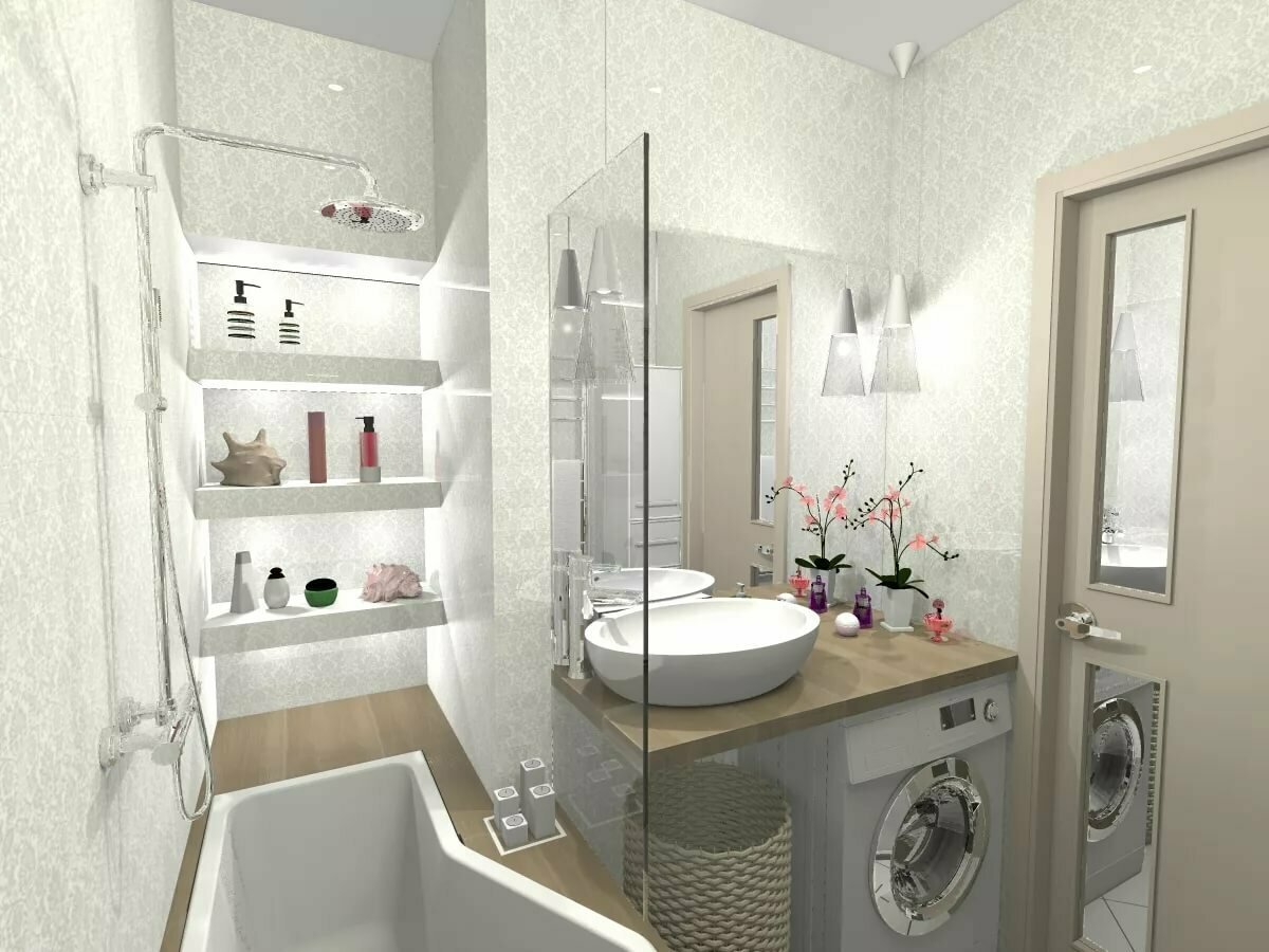 Маленькая ванная - идеи дизайна. 9 самых интересных тенденций 2023 года (+54 фото) | дизайн и интерьер ванной комнаты