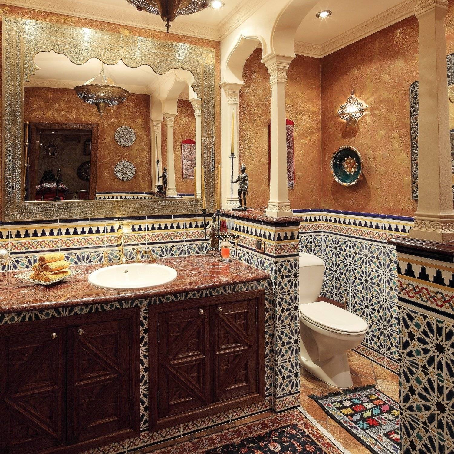 Дизайн ванной комнаты в марокканском стиле (фото) – идеи интерьера