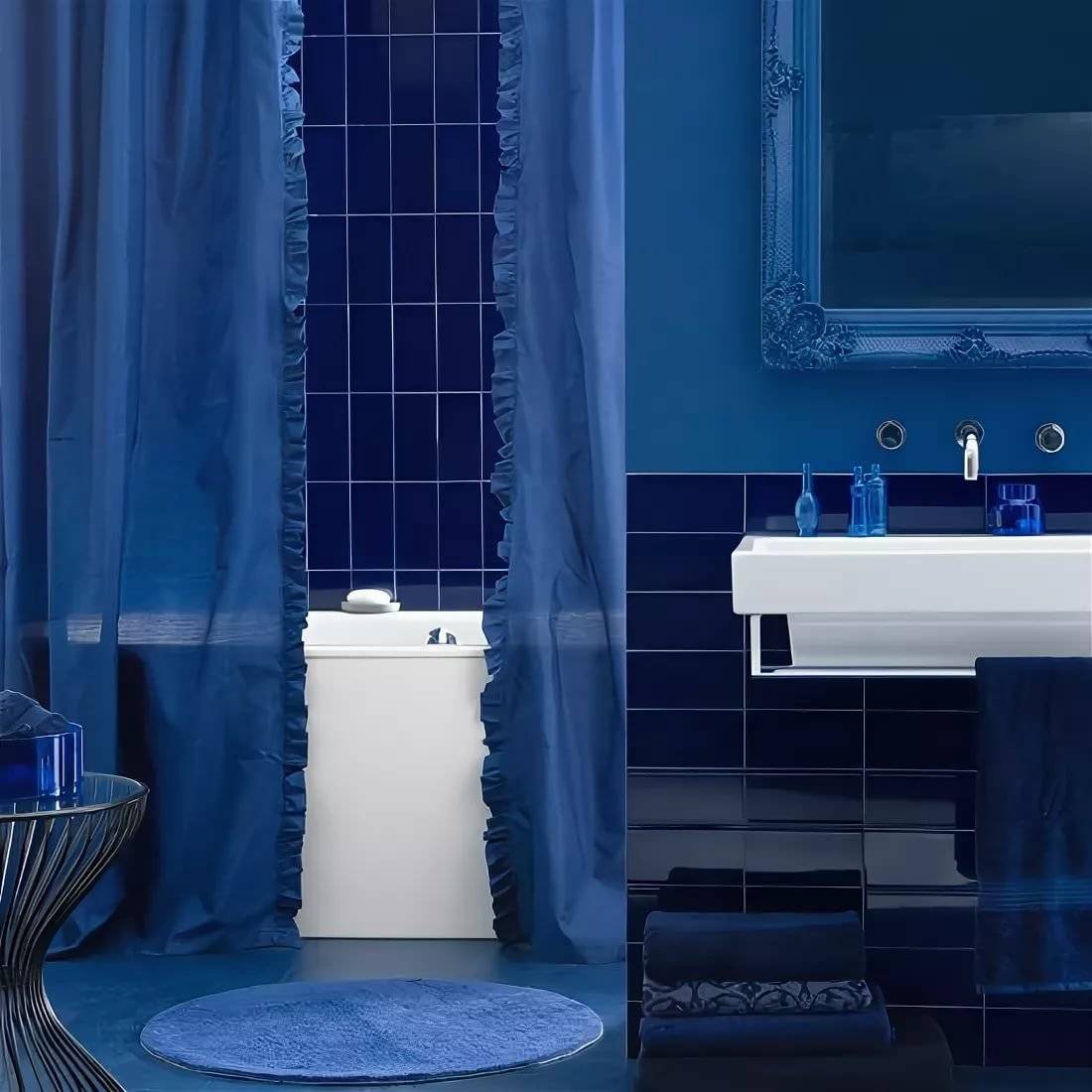 Темная ванная комната: дизайн с плиткой в темных тонах - 17 фото