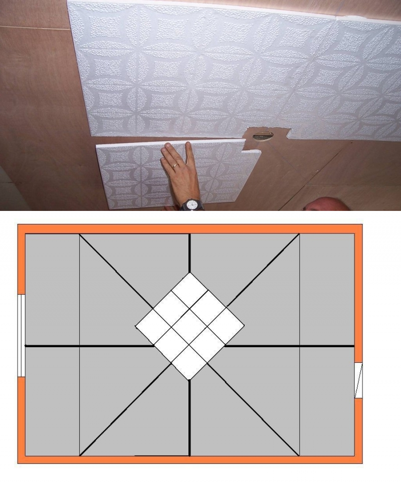 Можно ли наклеить плитку на побеленный потолок