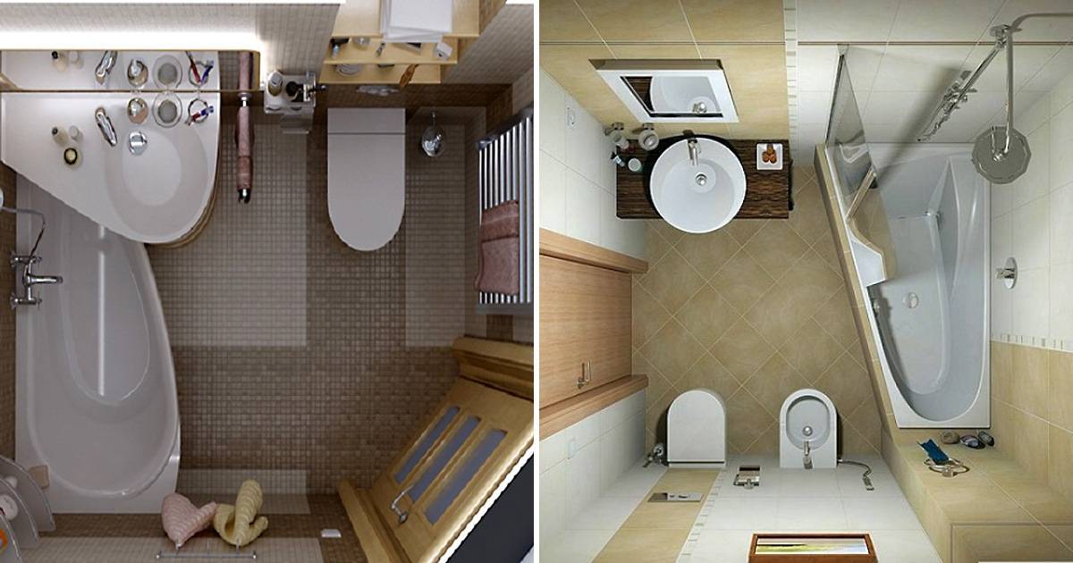 Дизайн маленькой ванной комнаты 2023: яркие современные идеи - 50 фото