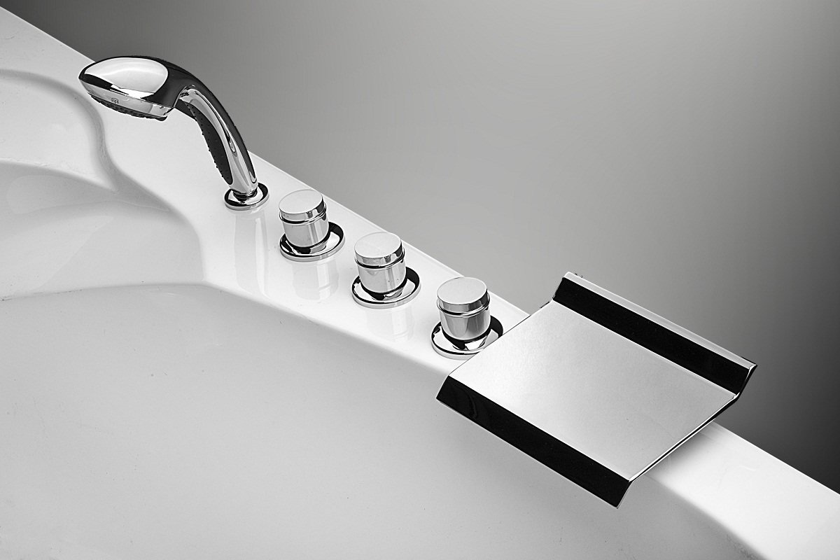 Врезной смеситель для акриловой ванны (24 фото): варианты для джакузи из 3-х предметов