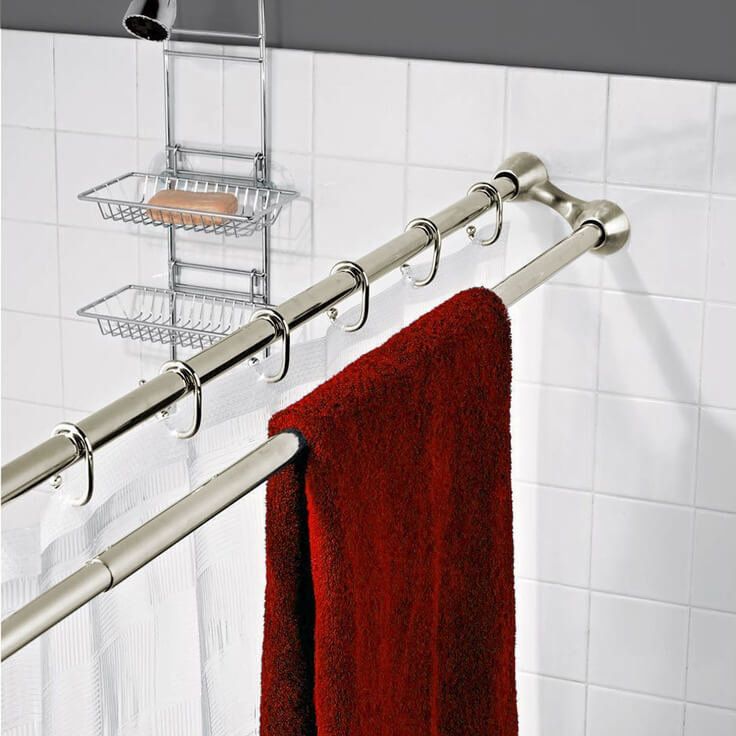Штанга для шторы в ванную: угловая, полукруглая, телескопическая, раздвижная