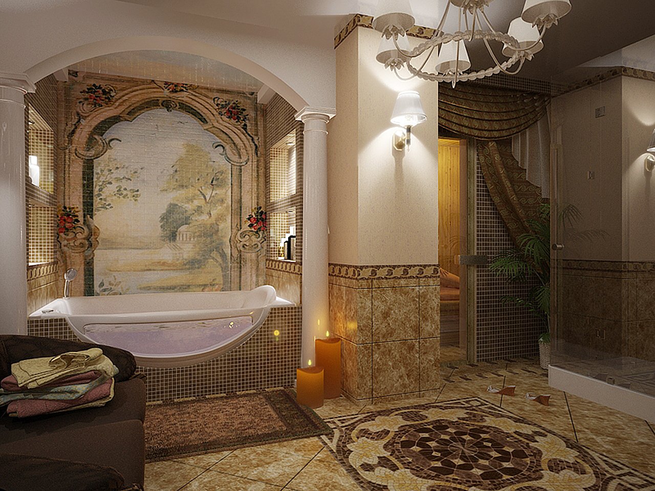 Великолепие классического стиля в ванной - 84 фото примера