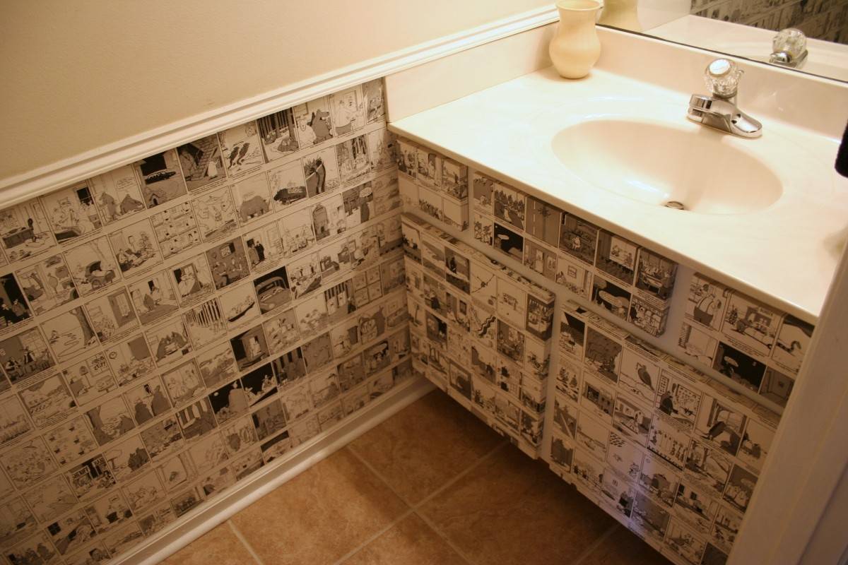Декор ванной комнаты плиткой своими руками, фото декупажа