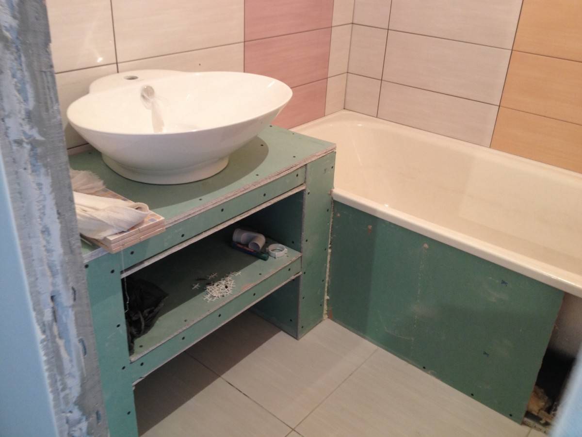 Столешница из гипсокартона в ванную своими руками: пошаговая инструкция