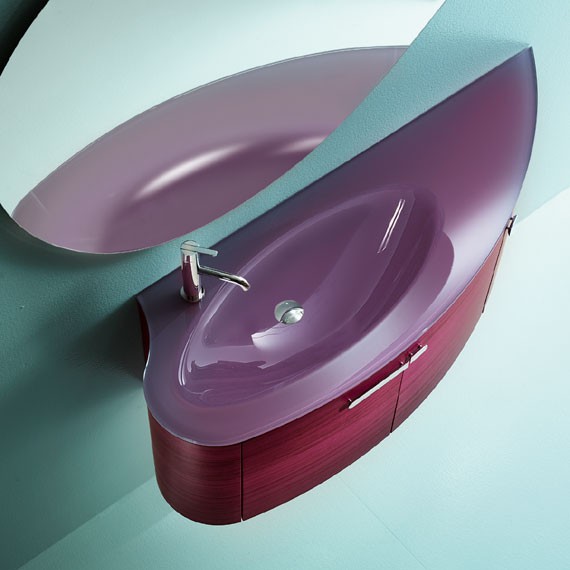 Цветные раковины и умывальники для ванной - оптимальные цветовые решения