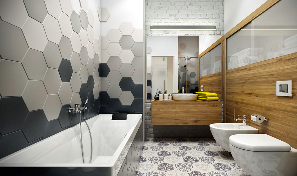 100 лучших идей: дизайн ванной комнаты с плиткой 2017 года на фото