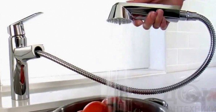 Что такое смеситель для кухни с душем и для чего он нужен - учебник сантехника
