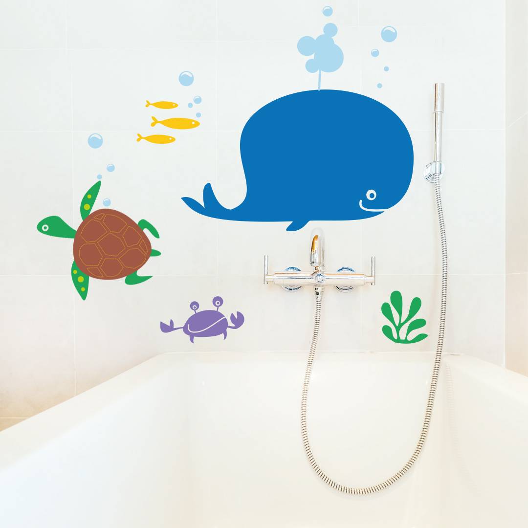 Наклейки в ванную для детей: фото идеи / zonavannoi.ru
