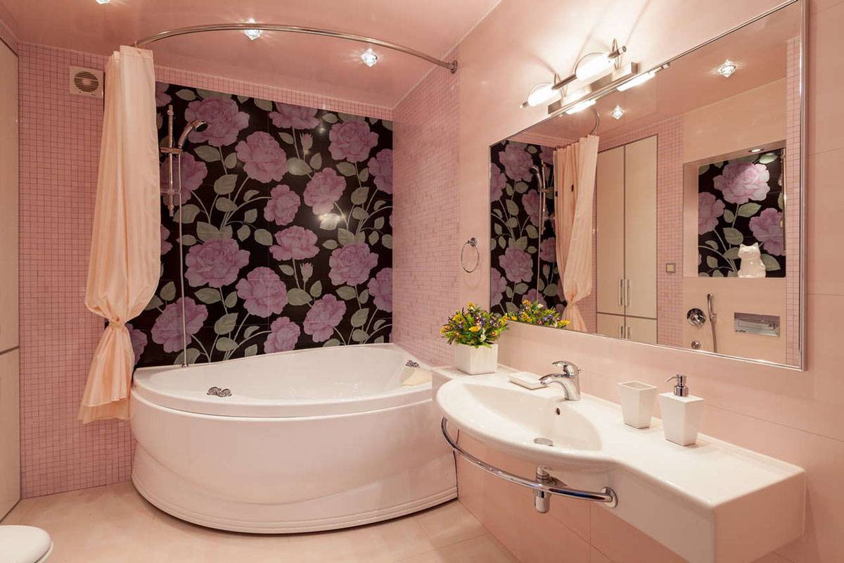Интерьер ванной комнаты с угловыми ваннами: видео установки ванной, 72 фото | vksplus