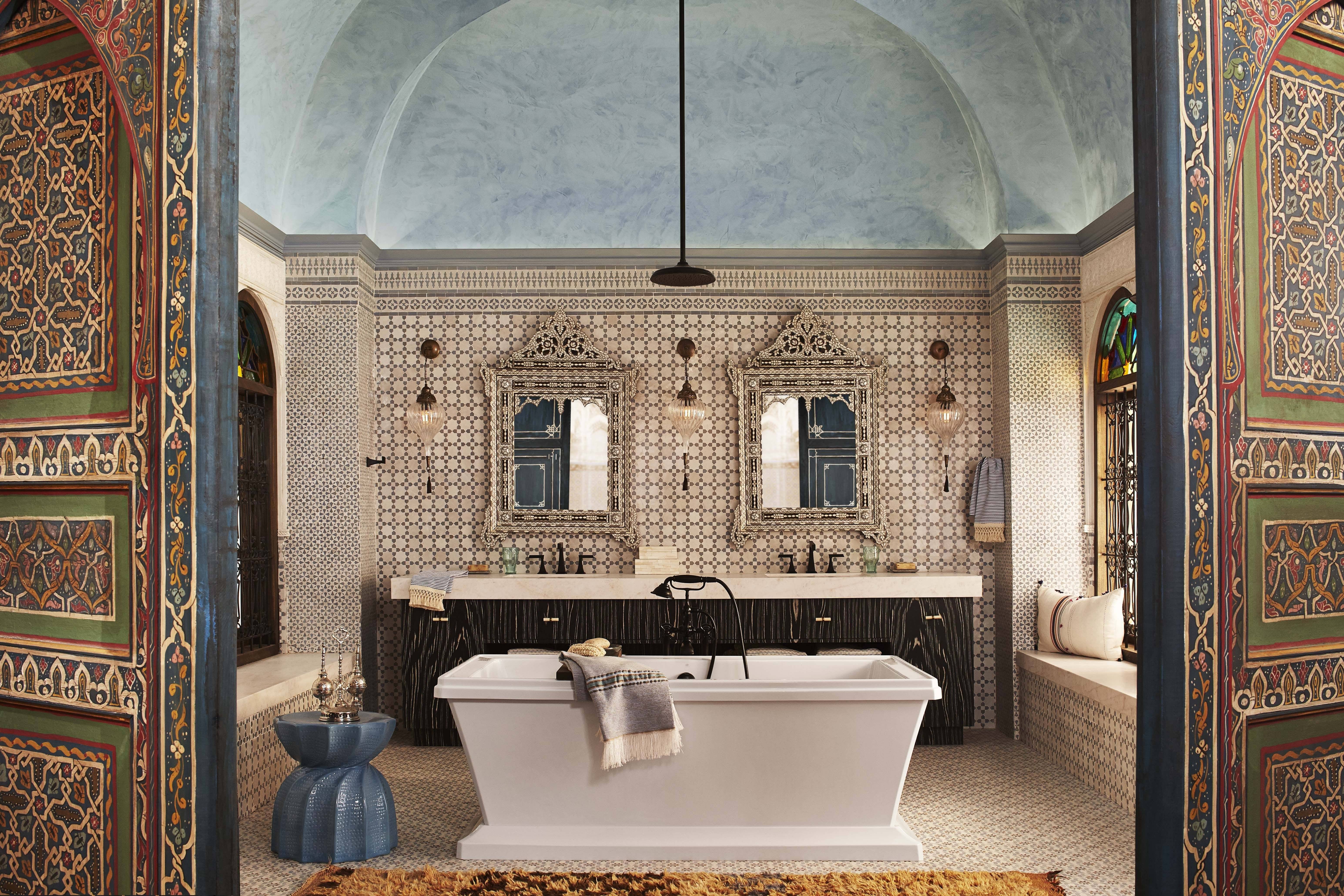 Ванная комната в марокканском стиле, фото абрабского и египетского дизайнов