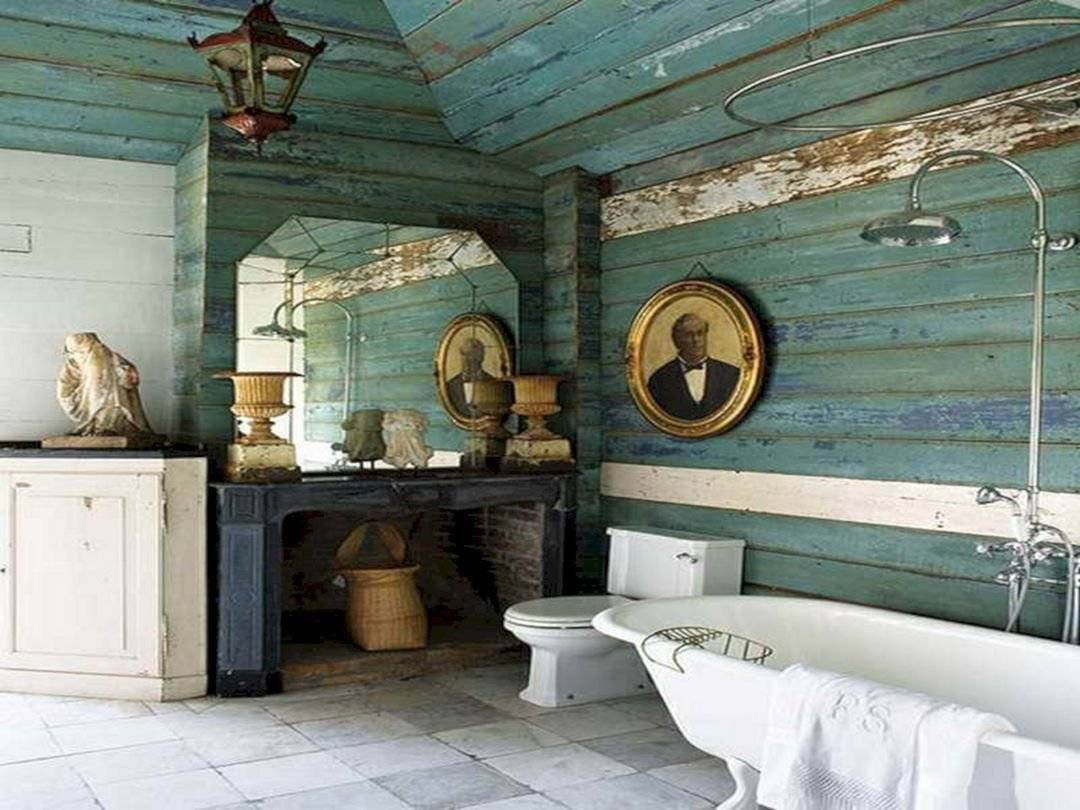 Ванная комната в стиле кантри, фото ванных в деревенском дизайне