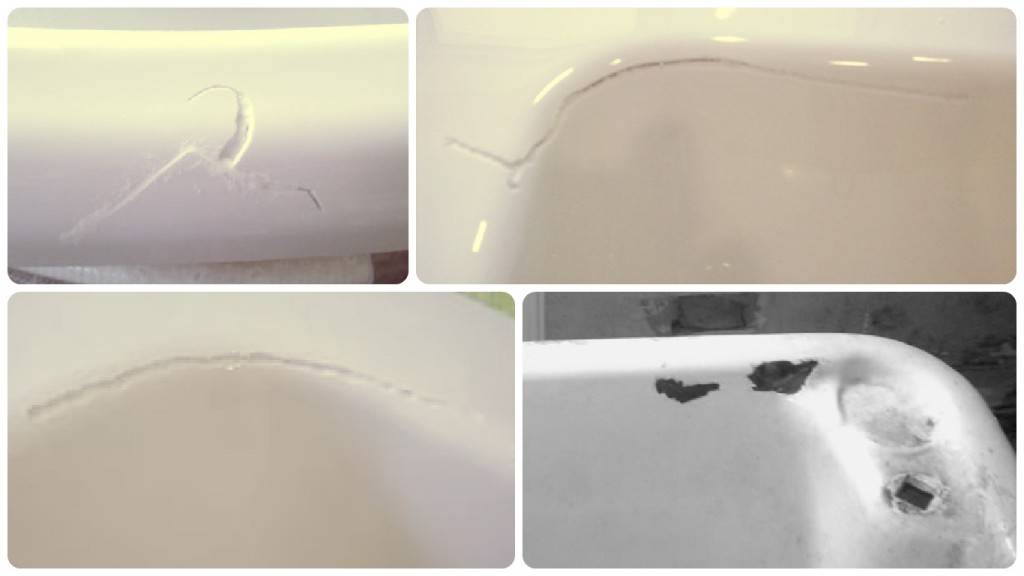 Как убрать царапины на ванне (чугунной, акриловой), удалить сколы на эмали и заделать трещины: советы и рекомендации