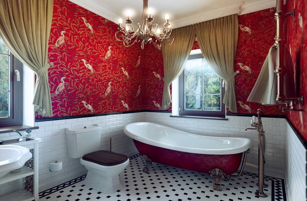 Ванная комната в английском, французском стилях, фото дизайнов