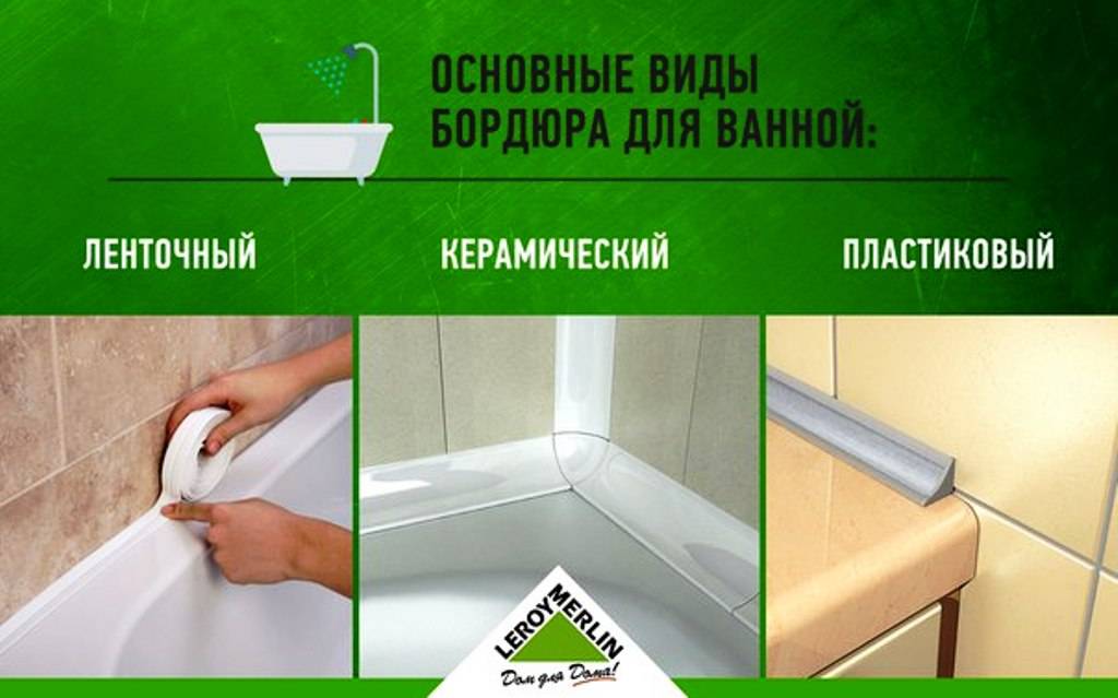 Как правильно приклеить бордюр на ванну: лента, пластиковый или керамический