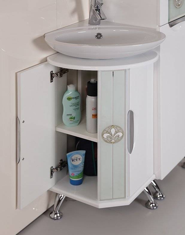 Угловой шкаф в ванную комнату - выбор, виды и материалы изготовления