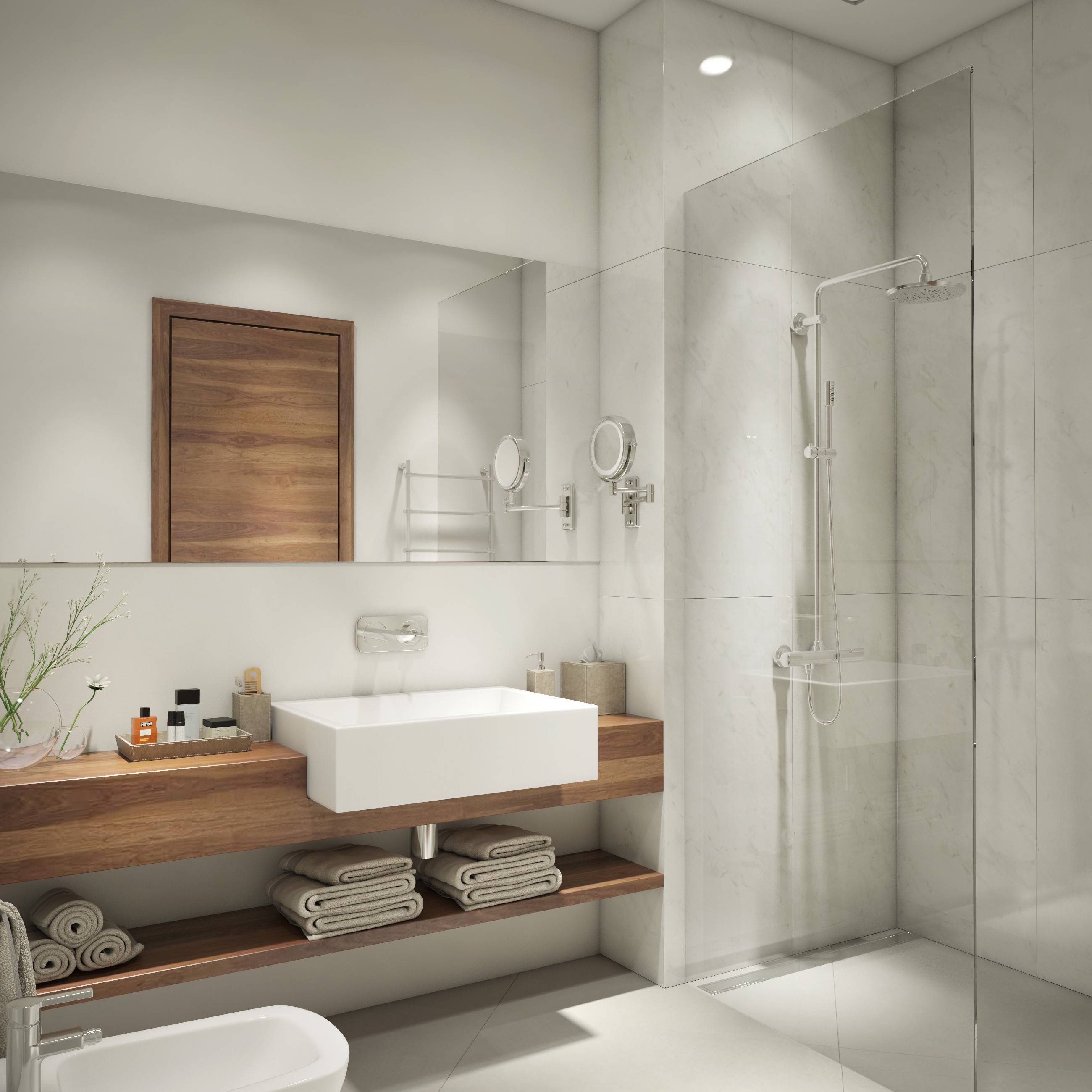 Ванная комната в скандинавском стиле, фото дизайна и интерьера