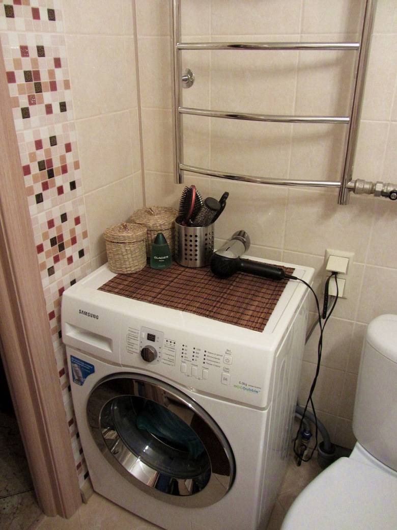 Дизайн ванной в хрущевке со стиральной машиной, советы по обустройству