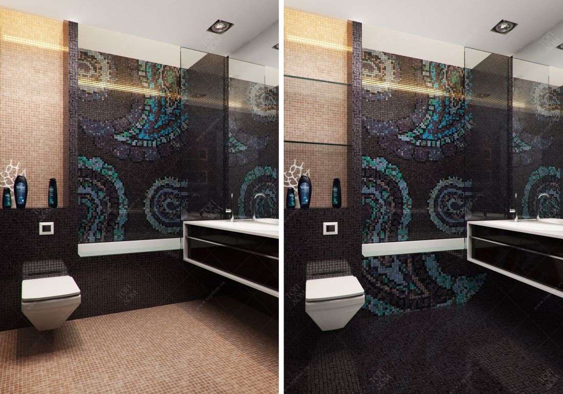 Дизайн синей ванной комнаты - идеи дизайна интерьера