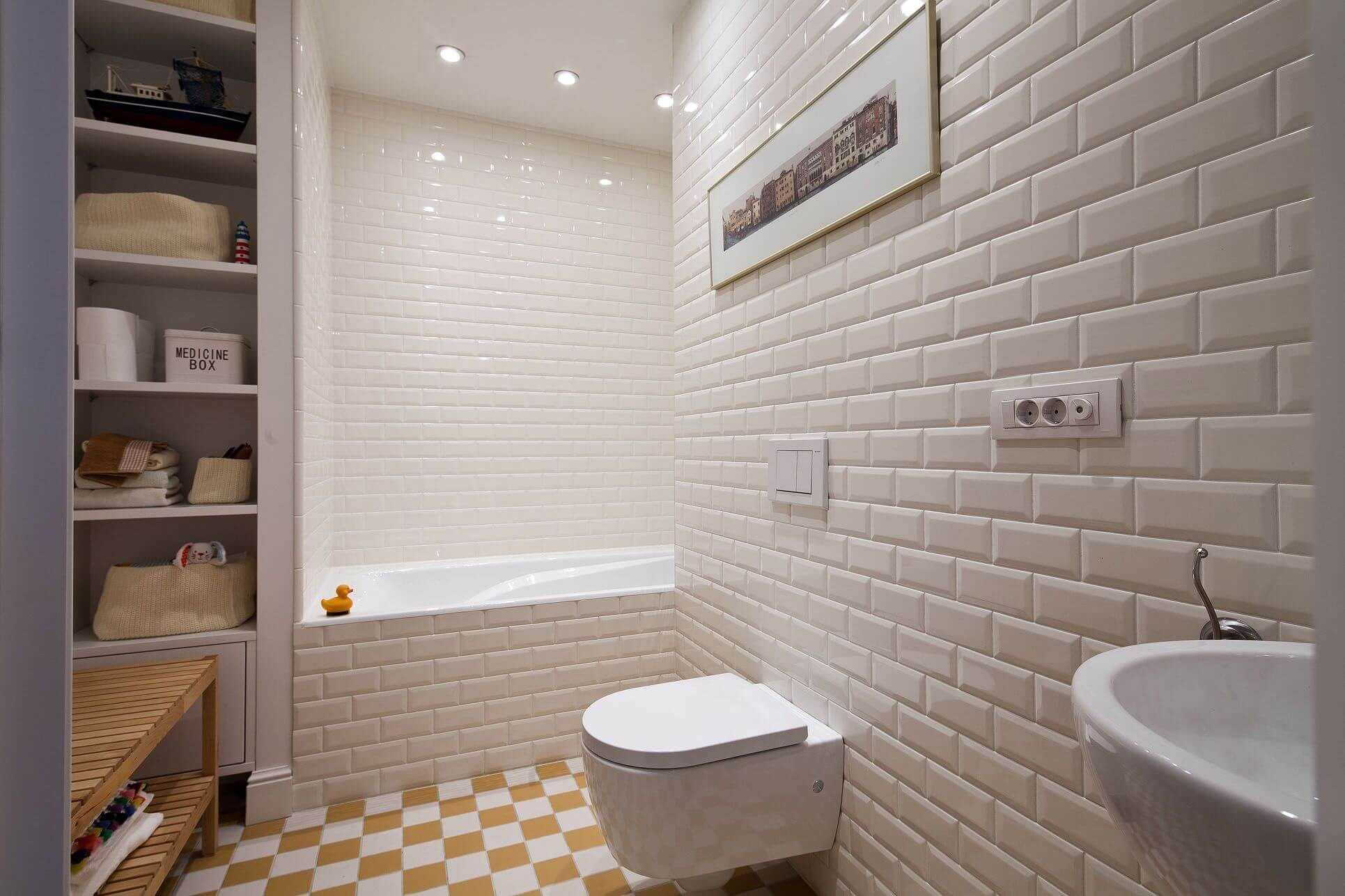 Керамическая плитка под кирпич для внутренней отделки ванной