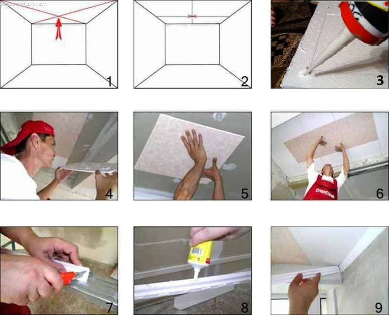Можно ли клеить потолочную плитку на побелку и как это делать