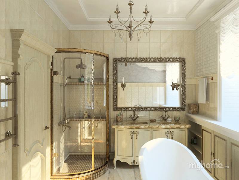 Ванная комната в «сталинке» - фото дизайна ванны в сталинском доме